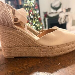 Castaner Beige Espadrille Wedges